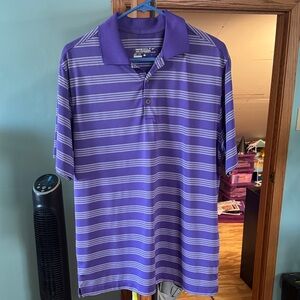 Nike Purple Polo with White Horizontal Stripes